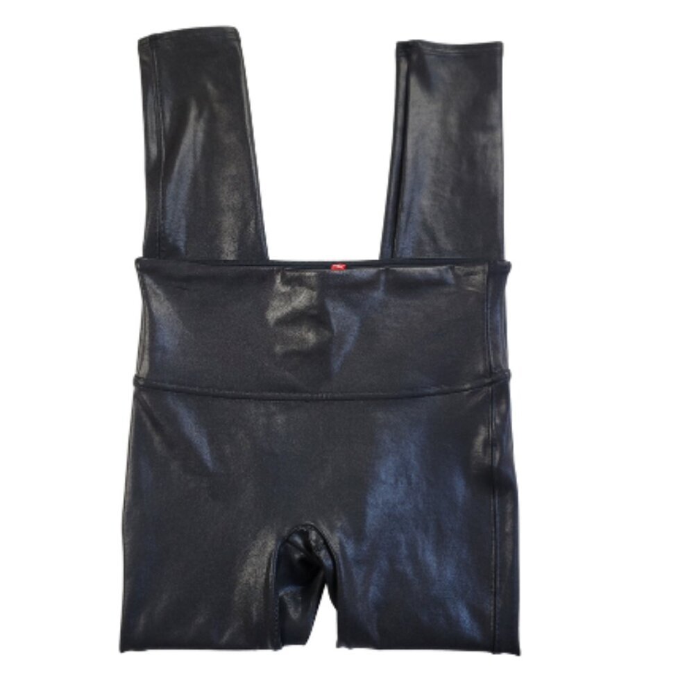 SPANX Black Shiny Leather Leggings